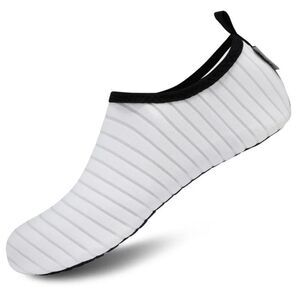 Vifuur White and Black Aqua Shoes with Elastic Trim